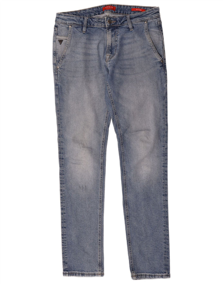 Guess blugi conici subțiri pentru femei W32 L34 poliester albastru