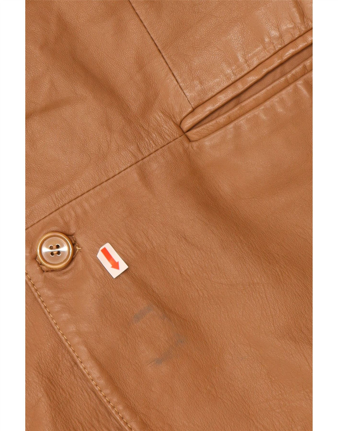 Jachetă pentru bărbați VINTAGE din piele cu 2 nasturi IT 48 Medium Beige Piele