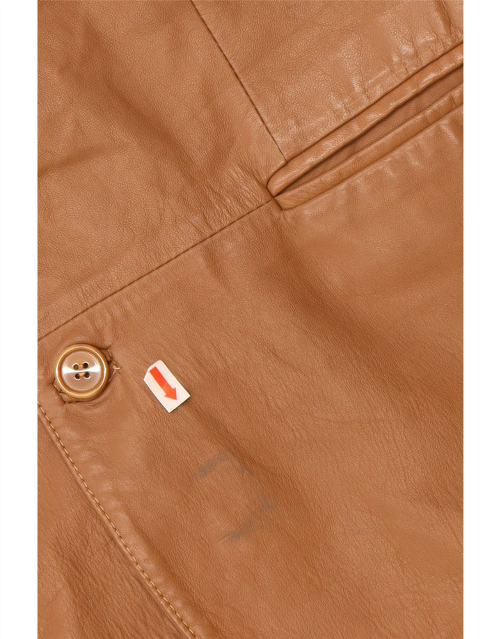 Jachetă pentru bărbați VINTAGE din piele cu 2 nasturi IT 48 Medium Beige Piele