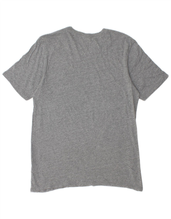 Tricou grafic Nike pentru bărbați, cu croială atletică, top, bumbac cu pete gri mediu