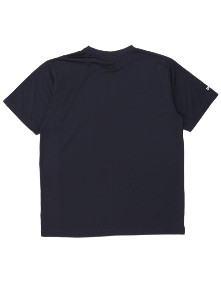 Tricou pentru bărbați Fila Top mare, bleumarin, poliester color bloc