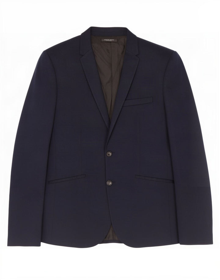 Blazer pentru bărbați Zara, cu 2 nasturi, UK 42 XL, bumbac bleumarin