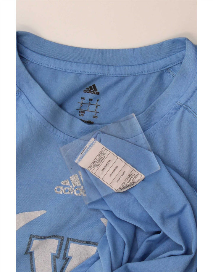 Adidas Villanova Graphic Top cu mânecă lungă, mare, albastru, poliester