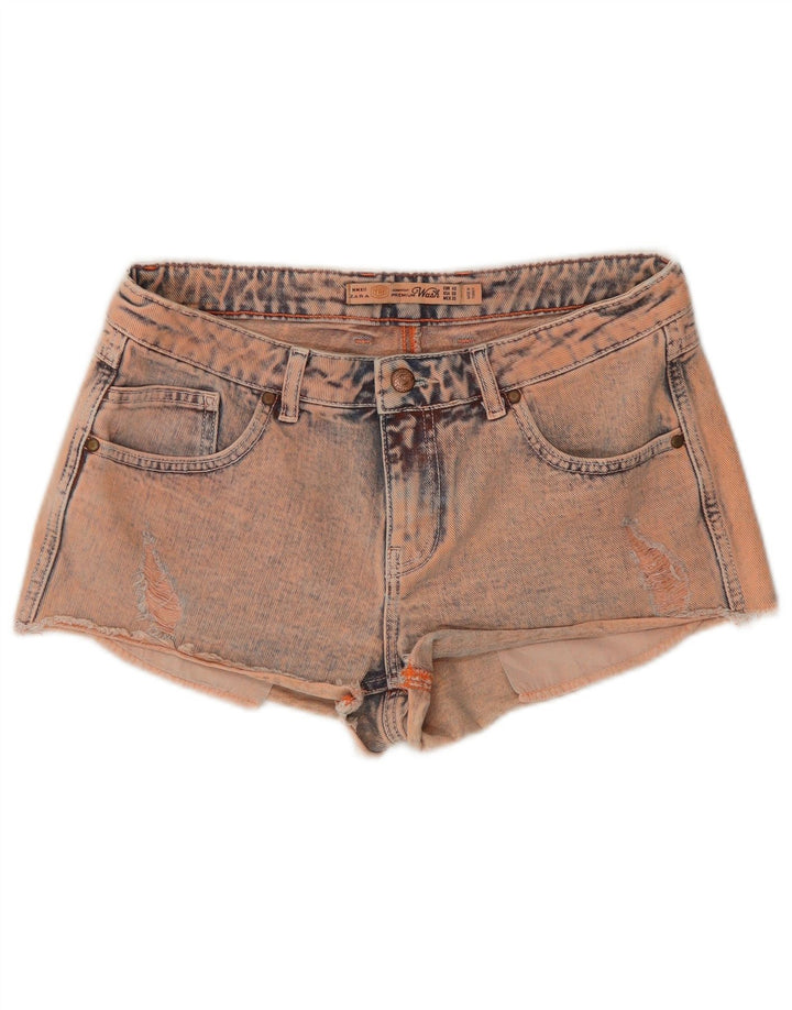 Pantaloni de damă Zara, din denim, învechiți, EU 40 Medium W30, roz