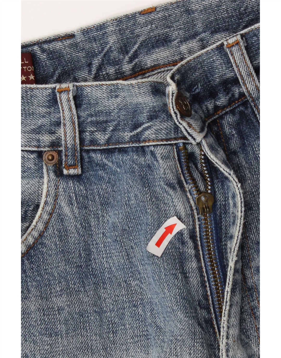 Marlboro Classics Blugi Distressed drepte pentru bărbați W32 L34 Bumbac albastru