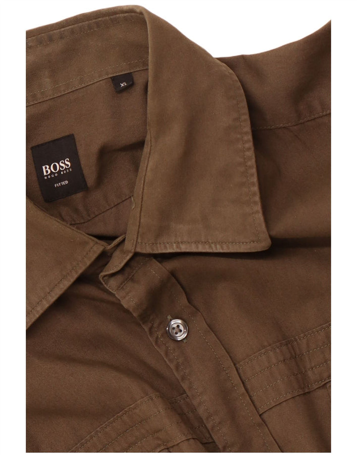 Cămașă pentru bărbați HUGO BOSS XL maro