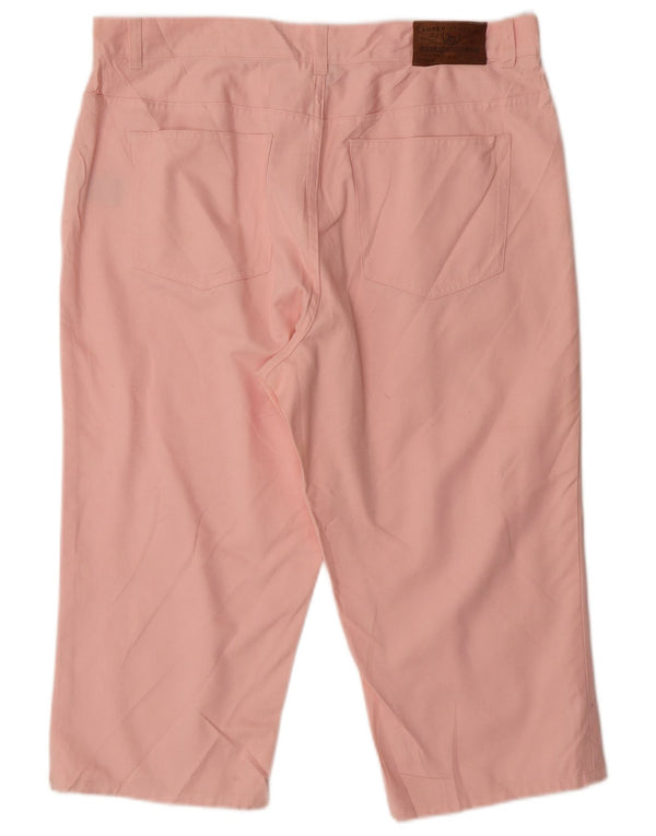 Pantaloni capri drepti pentru femei Ralph Lauren US 14 XL W34 L19 bumbac roz