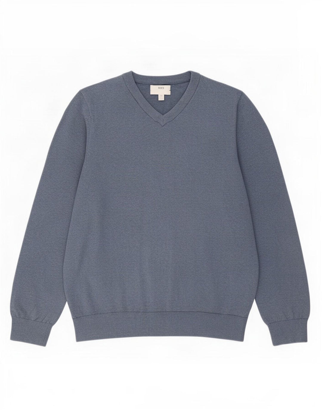 Pulover cu decolteu în V pentru bărbați Marks & Spencer, bumbac albastru 2XL