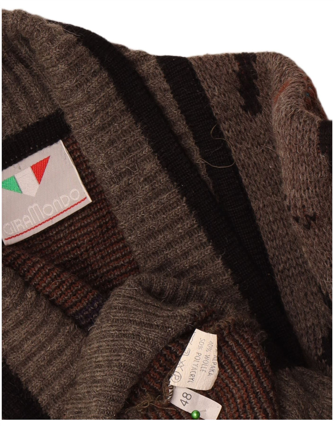Pulover Giramondo pentru bărbați cardigan la două piept IT 48 Medium Gri Geometric