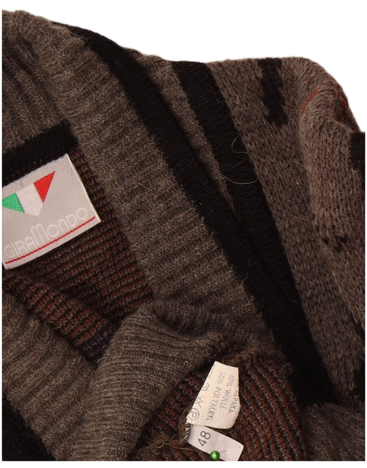 Pulover Giramondo pentru bărbați cardigan la două piept IT 48 Medium Gri Geometric