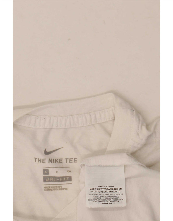 Tricou grafic Nike Dri Fit pentru bărbați Top mic poliester alb
