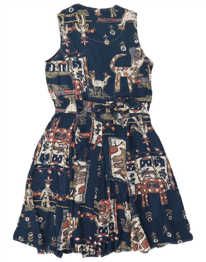 Rochie A-Line cu model abstract pentru femei UK 12 Medium Bleumarin