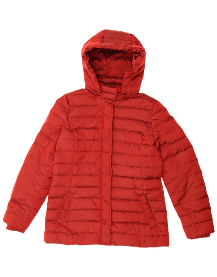 Jachetă căptușită cu glugă pentru femei Sisley UK 12 Medium Red