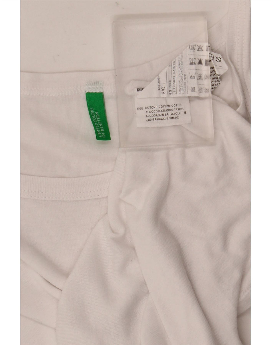 Benetton Womens Cami Top UK 10 Small White Bumbac