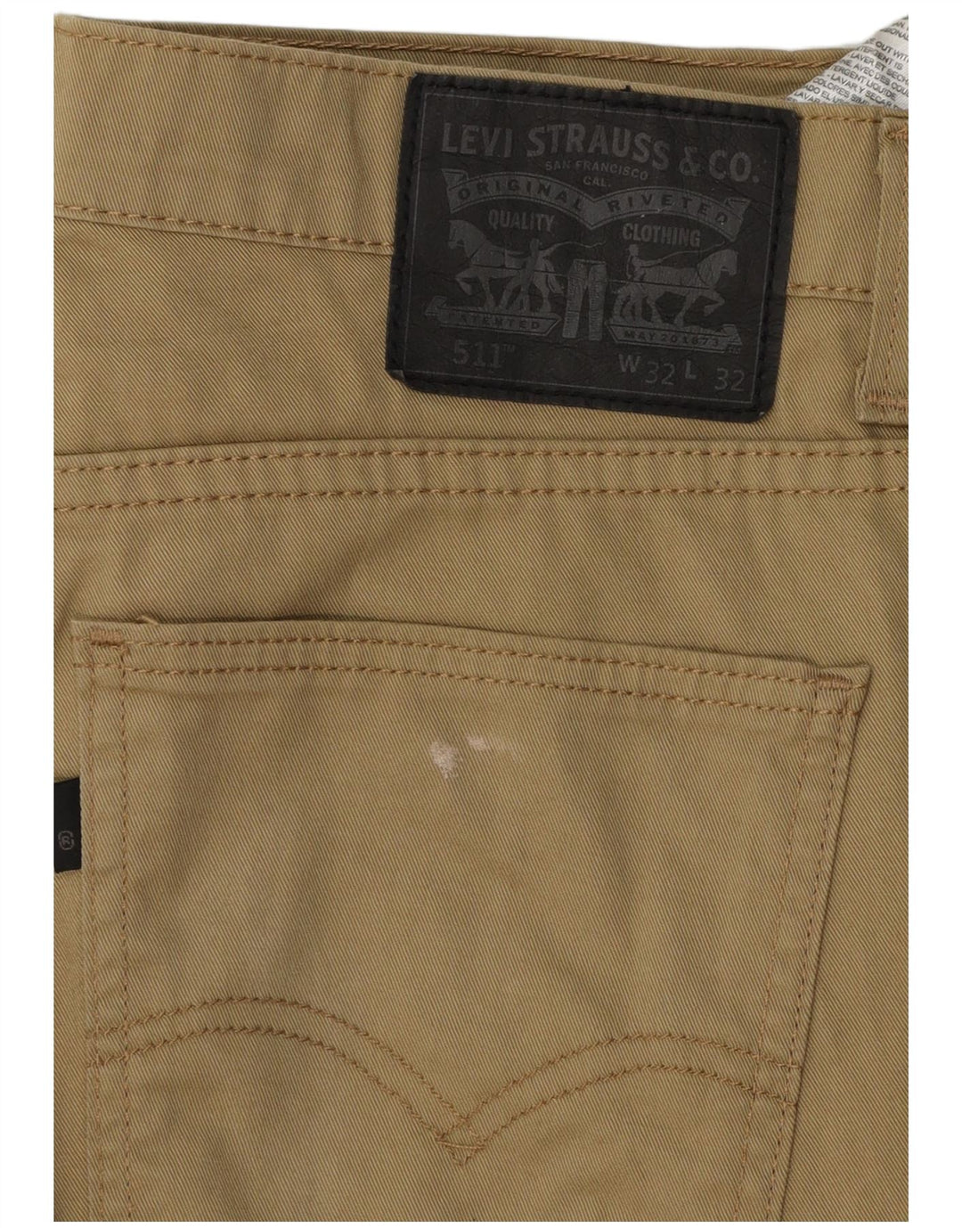 Pantaloni casual Levi's 511 Slim pentru bărbați L32 L32 bumbac bej