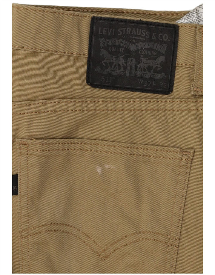 Pantaloni casual Levi's 511 Slim pentru bărbați L32 L32 bumbac bej