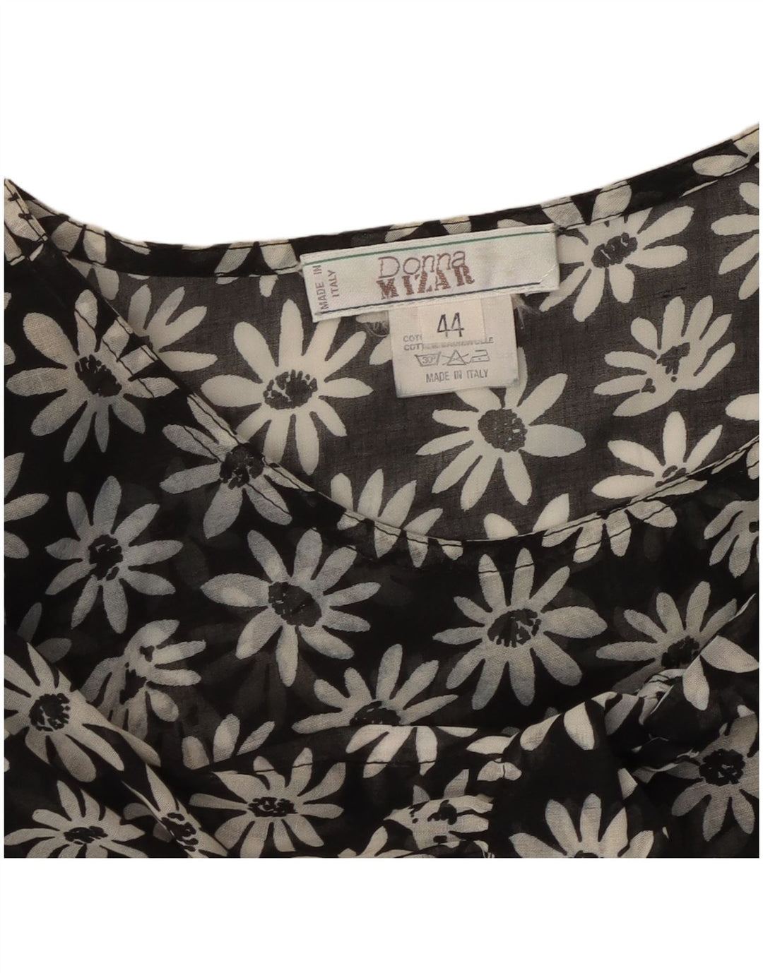 DONNA MIZAR Rochie Maxi Femei IT 44 Medium Negru Floral Bumbac