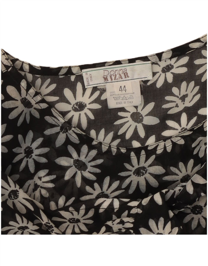 DONNA MIZAR Rochie Maxi Femei IT 44 Medium Negru Floral Bumbac