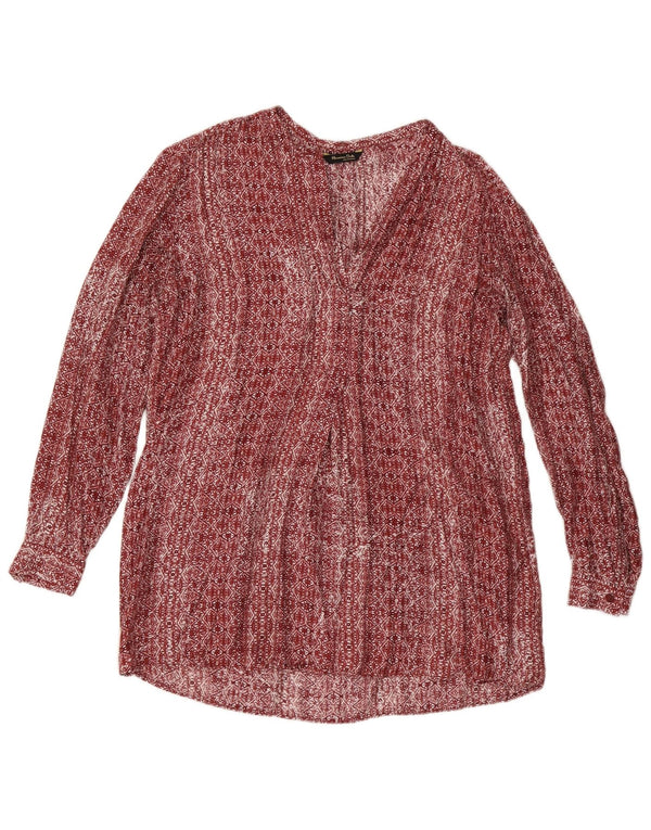 Bluză supradimensionată pentru femei MASSIMO DUTTI Top UK 10 Small Burgundy Geometric