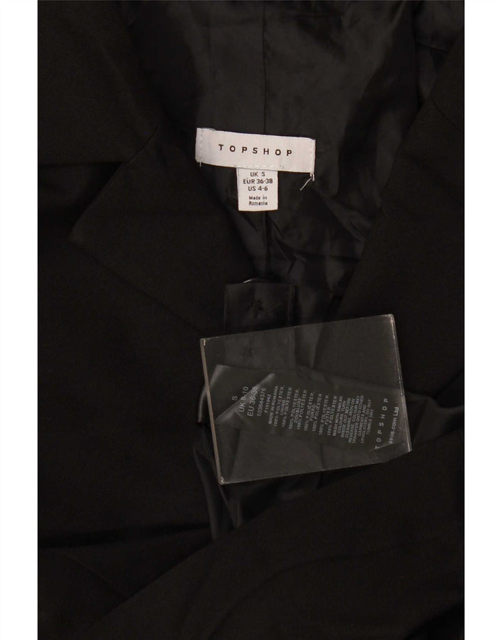Topshop Jachetă pentru femei supradimensionată cu 3 nasturi, UK 10, poliester negru mic