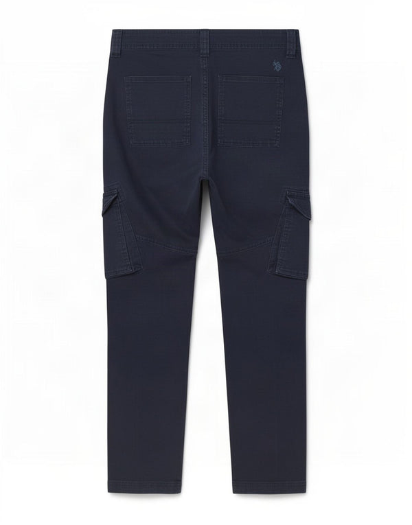 U.S. Polo Assn. Pantaloni cargo subțiri pentru femei L32 L30 bumbac bleumarin