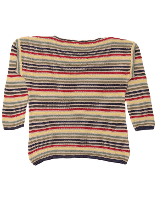 Pulover pentru femei Benetton cu gâtul barca UK 10 mic multicolor