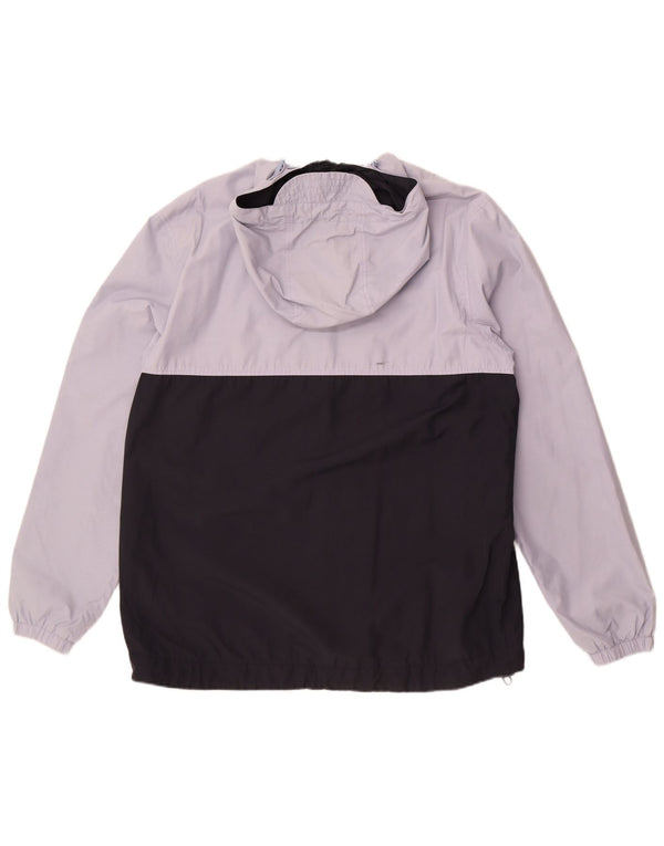 Lyle & Scott Mens Hooded Rain Jacket UK 42 XL Navy Blue Colourblock Cotton