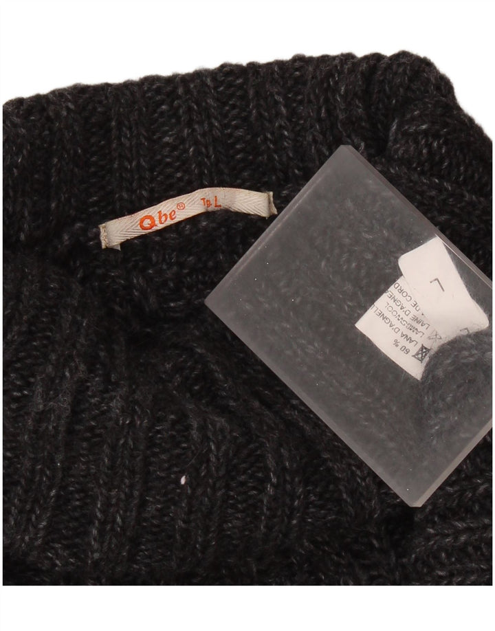 Pulover vintage pentru bărbați cu gât rulat, lână de miel mare, gri