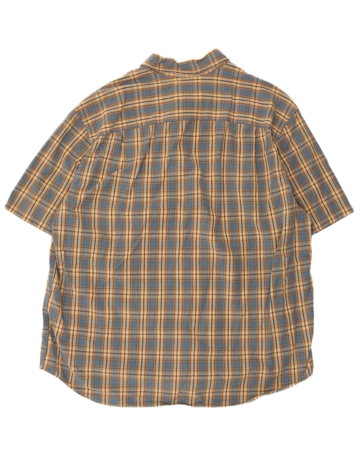 Cămașă cu mânecă scurtă pentru bărbați EDDIE BAUER XL, bumbac cu carouri albastre