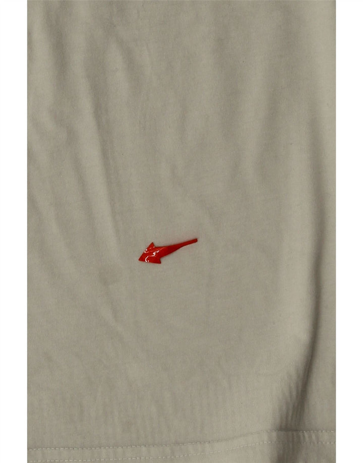ADIDAS Mens Graphic T-Shirt Top Medium Off White Cotton