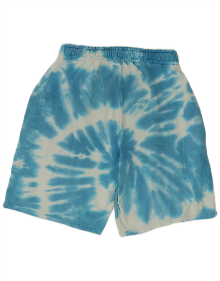 Pantaloni scurți sport Guess pentru bărbați, din bumbac cu vopsea cravată, albastru mediu