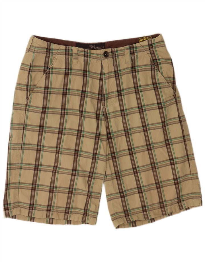 Pantaloni scurți chino pentru bărbați Tom Tailor W32, bumbac carouri, bej mediu