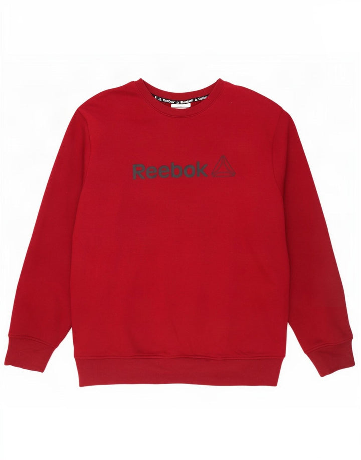 Hanorac grafic pentru bărbați Reebok Jumper mare, roșu, bumbac