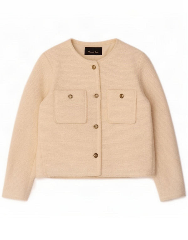 Massimo Dutti Jachetă supradimensionată pentru femei cu 4 nasturi UK 6 XS Off White