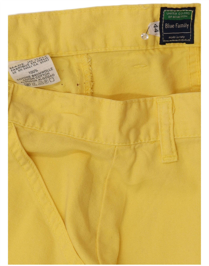 Fusta mini Benetton pentru femei IT 44 Medium W28 Bumbac galben