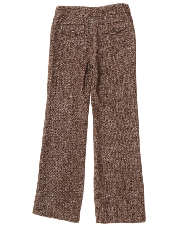 Pantaloni chino drepți pentru femei Zara EU 36 XS W26 L33 maro lână cu pete
