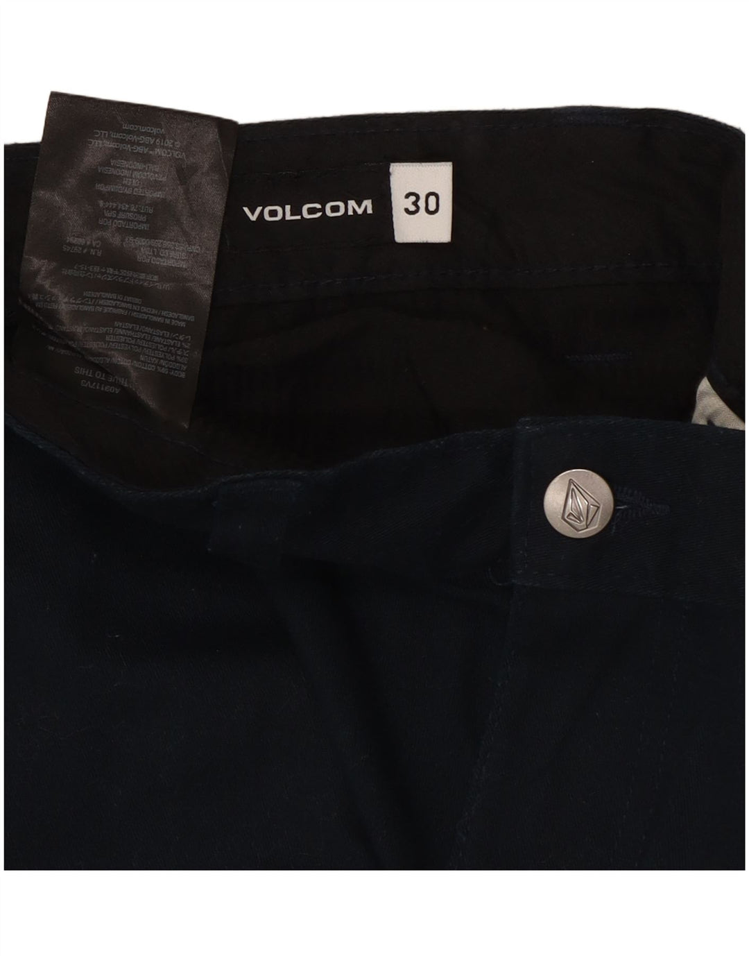 Pantaloni scurți chino pentru bărbați Volcom W30, bumbac, albastru bleumarin mediu