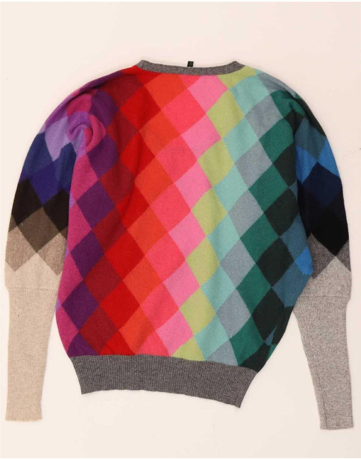 Pulover pentru femei Benetton cu gâtul barca UK 10 mic multicolor
