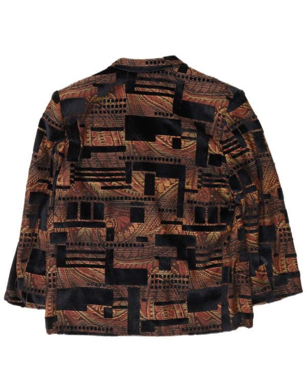 Blazer Vintage pentru femei cu 1 nasture, UK 16, mare, multicoloră, geometrică