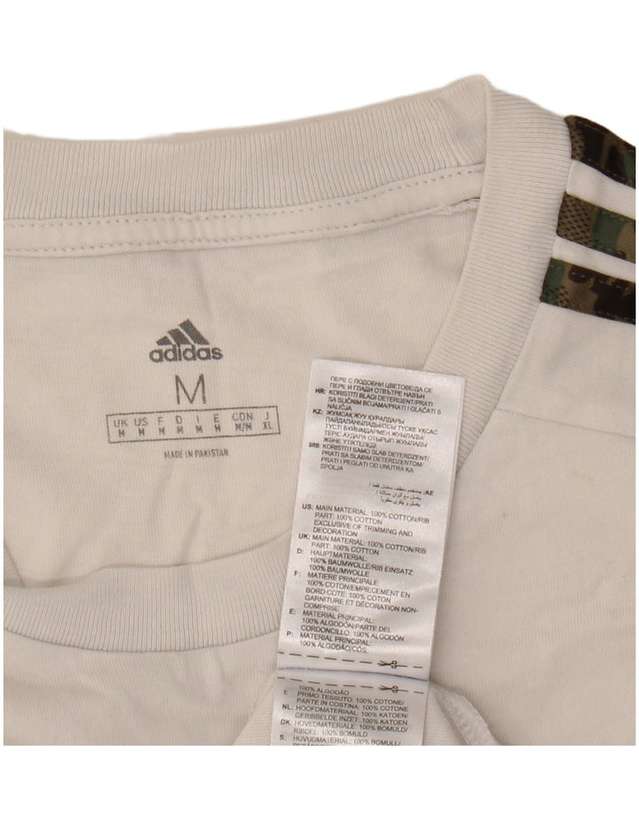 Tricou pentru bărbați Adidas Top Mediu Alb Bumbac