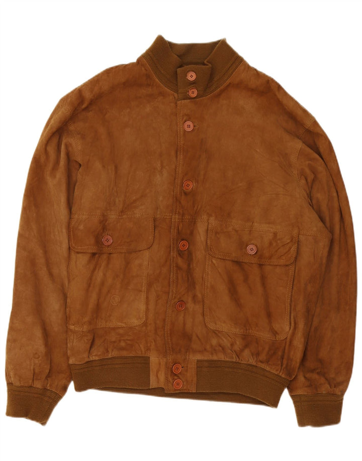 Jachetă Bomber Vintage pentru bărbați din piele intoarsa IT 52 XL din piele maro