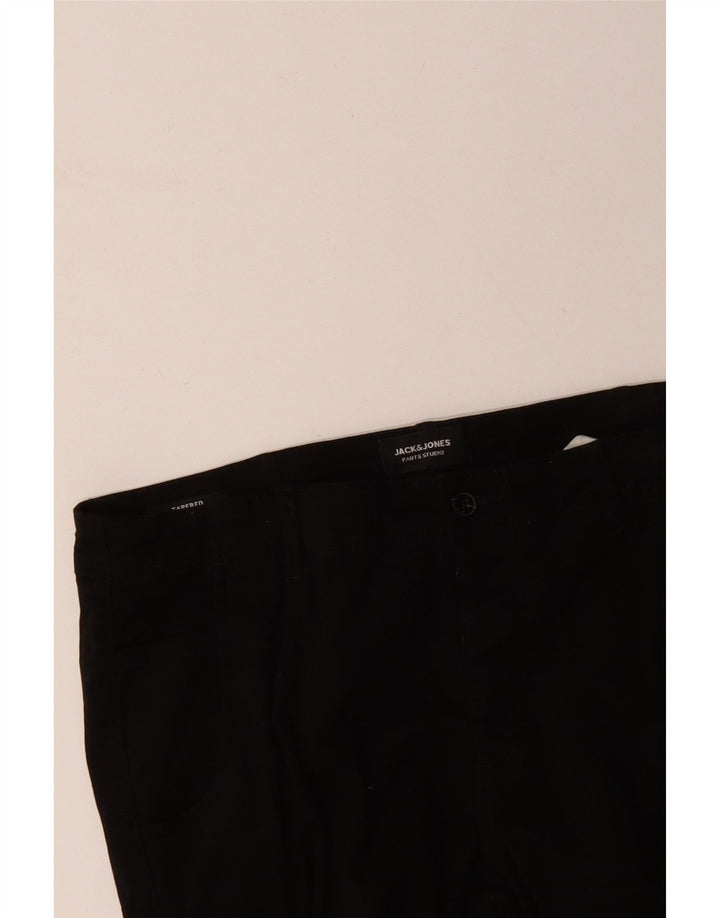 JACK & JONES Pantaloni cargo conici pentru bărbați, W36 L29, bumbac negru