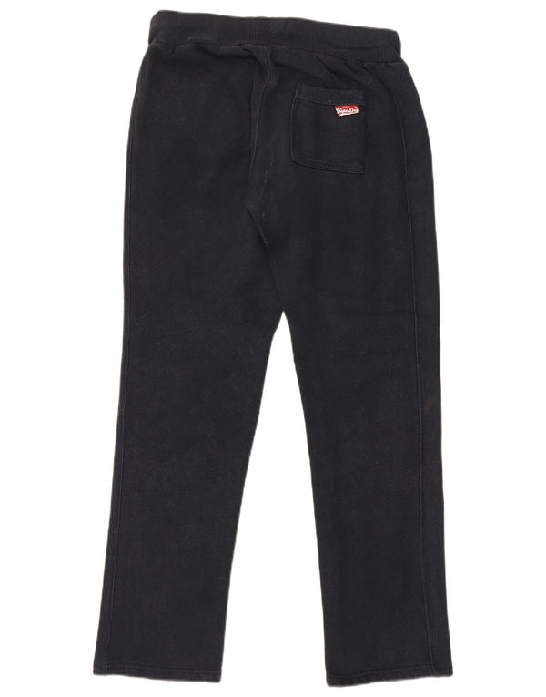 Pantaloni de trening grafic Superdry pentru femei UK 14, bumbac mediu negru