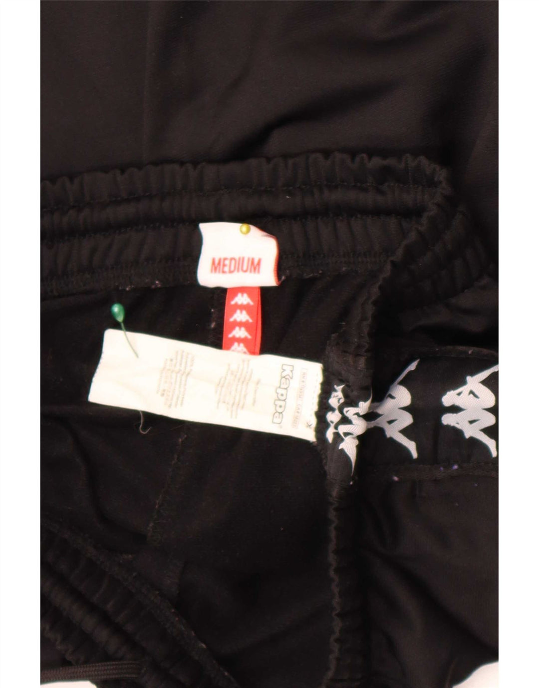 Pantaloni de trening cu grafică pentru bărbați Kappa, poliester mediu negru