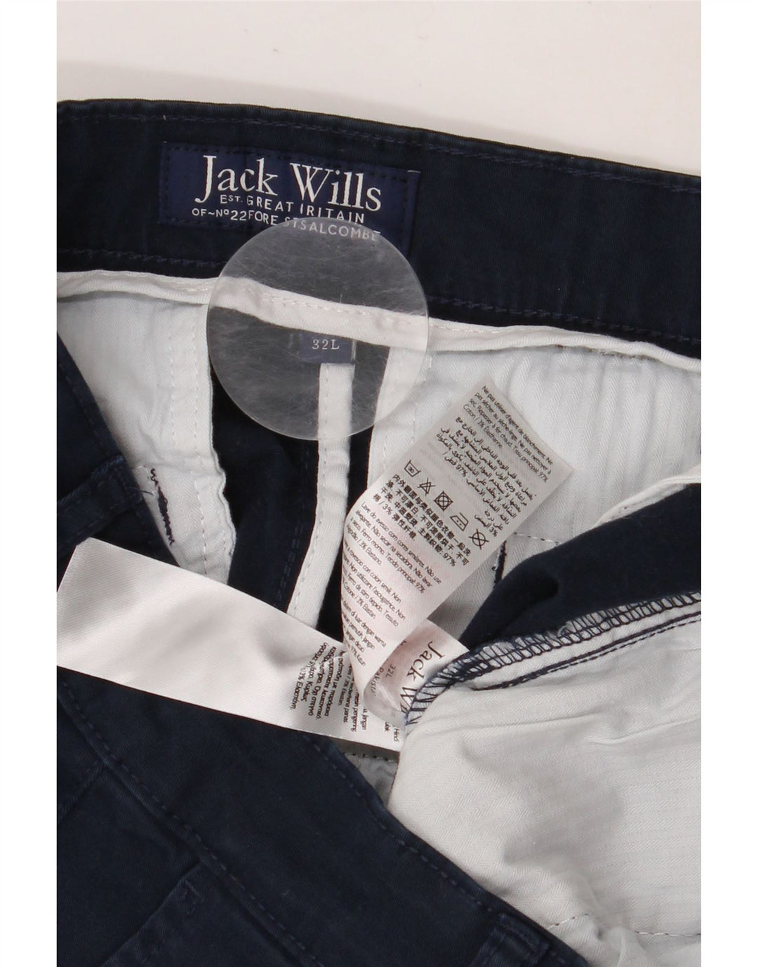 Pantaloni chino pentru bărbați JACK WILLS L32 L29 bumbac bleumarin