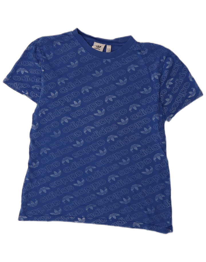 Tricou grafic pentru bărbați Adidas Top, bumbac albastru mediu