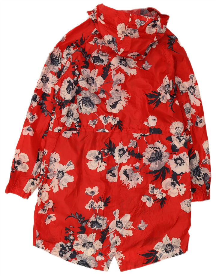 Pelernă de ploaie cu glugă pentru femei Joules UK 12 Medium Red Floral Poliester