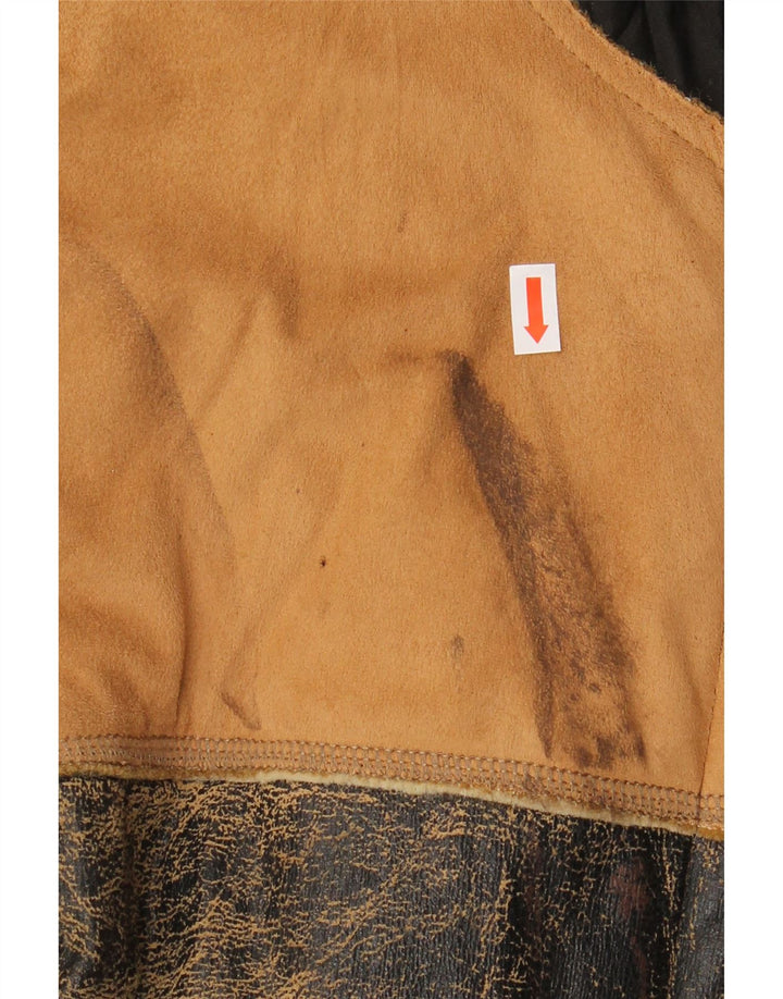 Jachetă Sherpa pentru bărbați ENERGIE UK 40 mare, maro, mozaic, bumbac