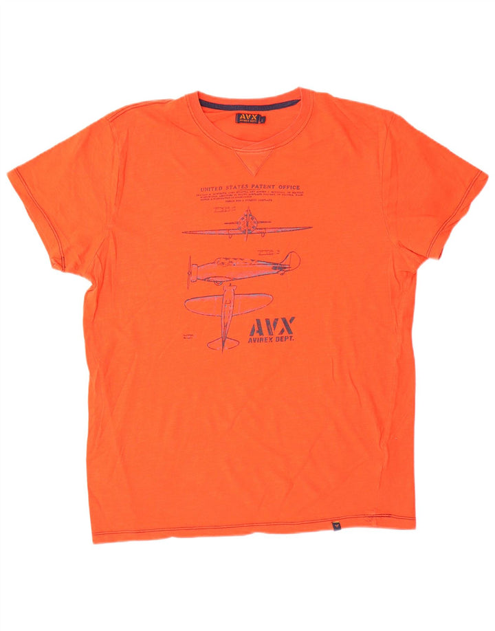Tricou grafic pentru bărbați Avirex Top mare portocaliu