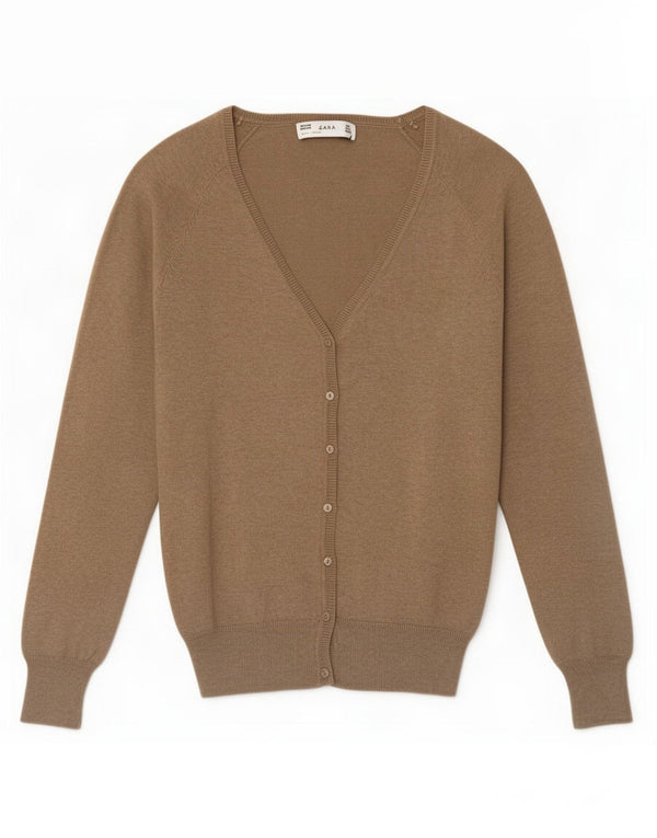 Pulover cardigan pentru femei Zara UK 14 mare, bej, bumbac